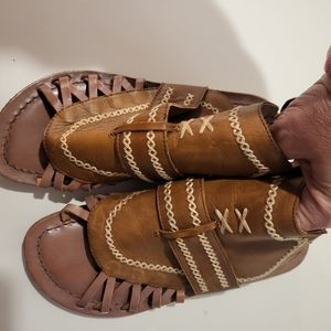 Sundance Brown Leather Sandals